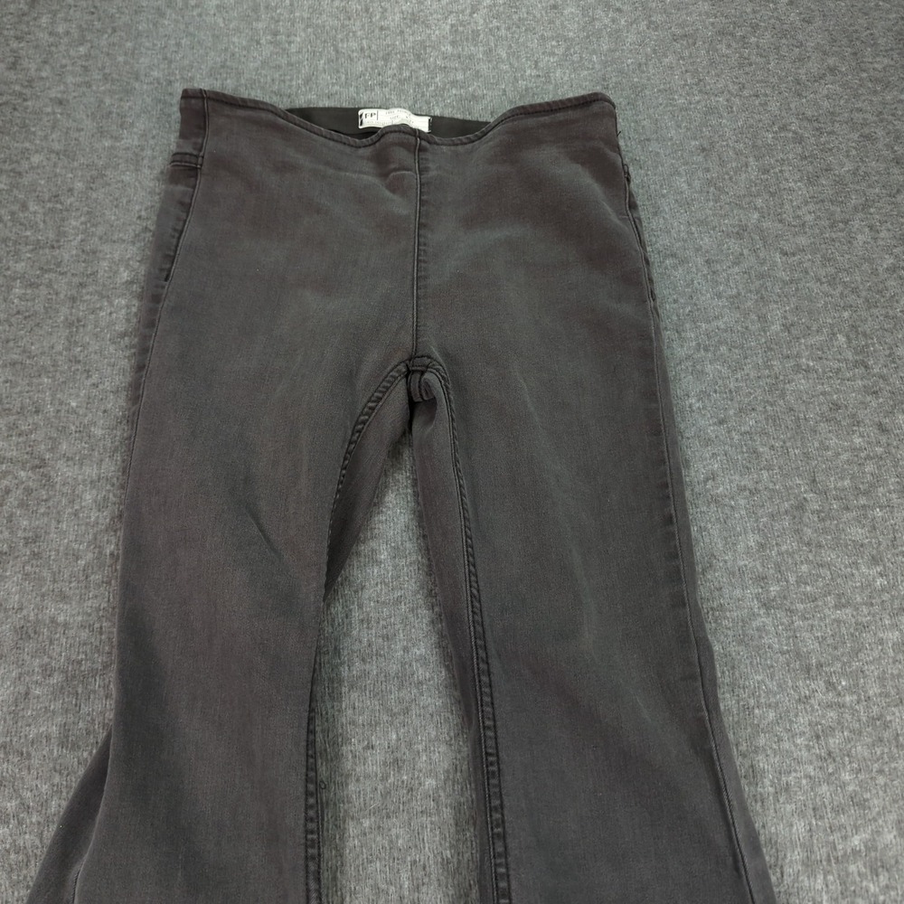 Free People Jeans Womens 27 Blacl Pull On Flare Stretch Casual Boho‎ Hippie - Picture 2 of 15